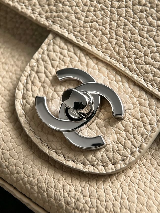 Chanel Mini Flap Bag AS6573 Beige&Silver-Tone Metal