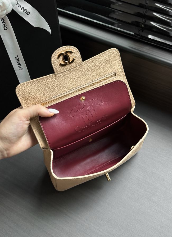 Chanel Mini Flap Bag AS6573 Beige&gold-Tone Metal