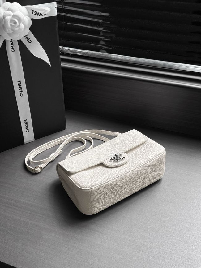 Chanel Mini Flap Bag AS6573 Ivory&Silver-Tone Metal Chanel Mini Flap Bag AS6573 Ivory&Silver-Tone Metal
