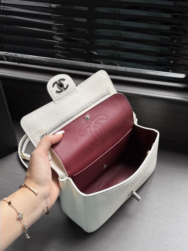 Chanel Mini Flap Bag AS6573 Ivory&Silver-Tone Metal Chanel Mini Flap Bag AS6573 Ivory&Silver-Tone Metal