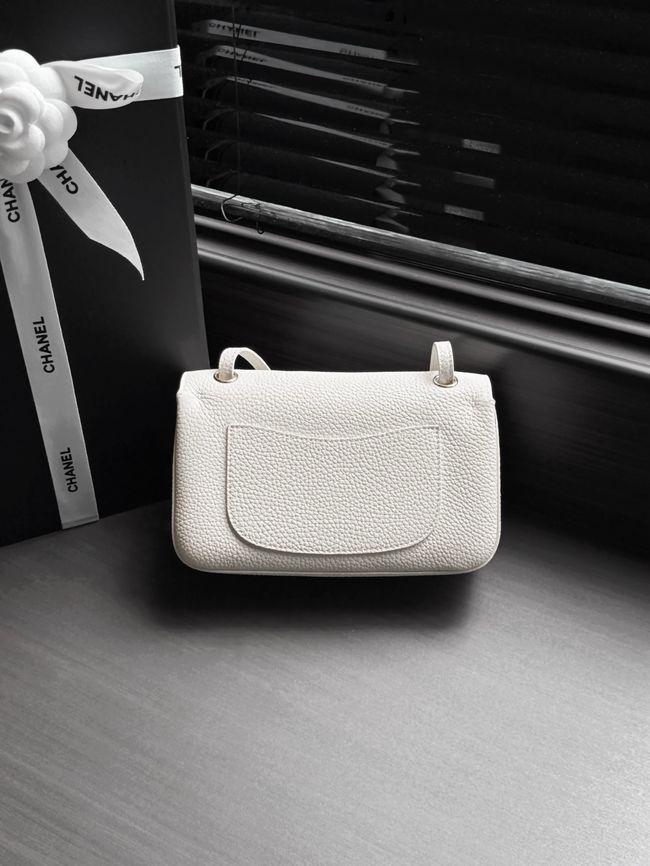 Chanel Mini Flap Bag AS6573 Ivory&Silver-Tone Metal Chanel Mini Flap Bag AS6573 Ivory&Silver-Tone Metal