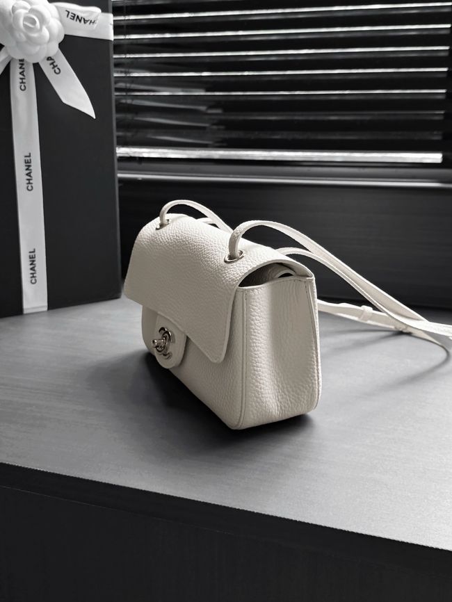 Chanel Mini Flap Bag AS6573 Ivory&Silver-Tone Metal Chanel Mini Flap Bag AS6573 Ivory&Silver-Tone Metal