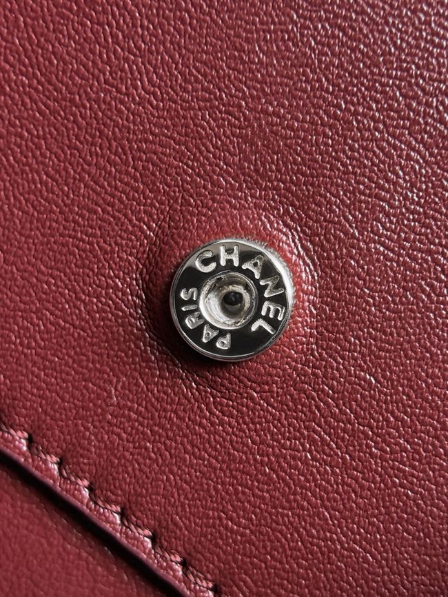 Chanel Mini Flap Bag AS6573 Purple-red&Silver-Tone Metal