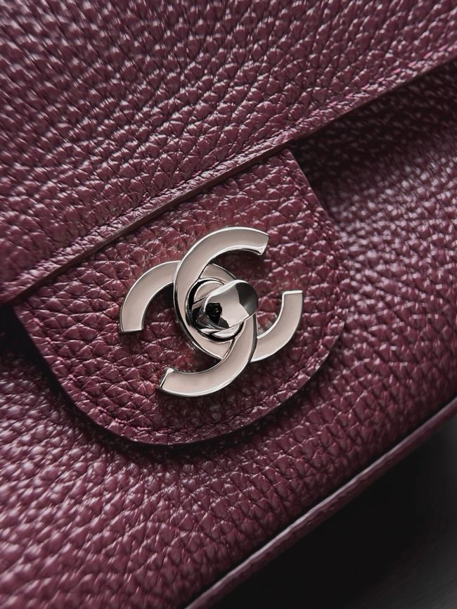 Chanel Mini Flap Bag AS6573 Purple-red&Silver-Tone Metal