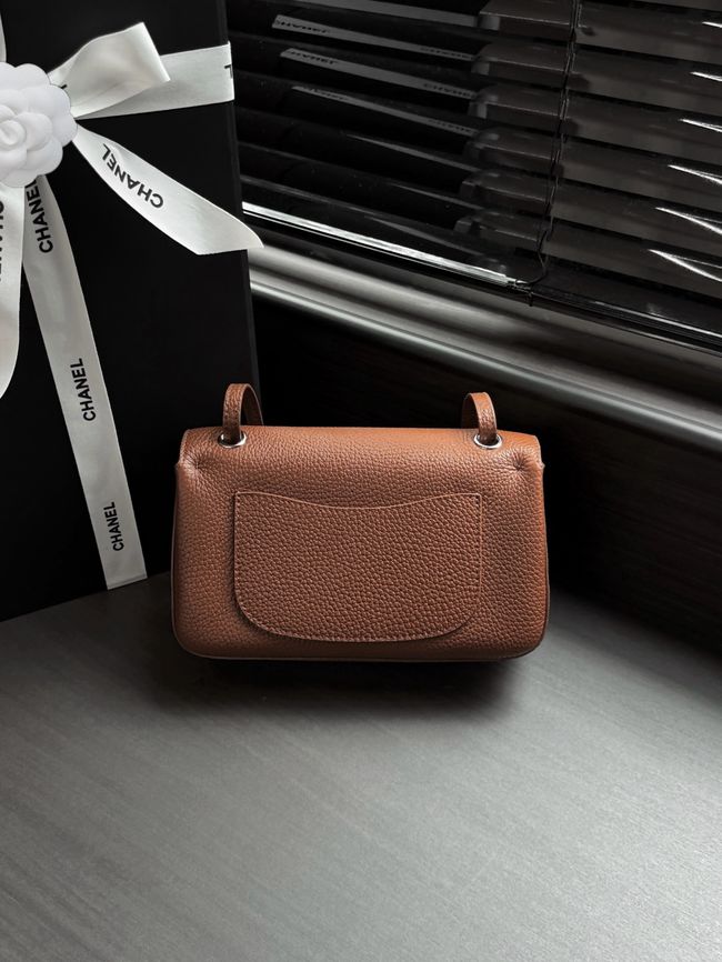 Chanel Mini Flap Bag AS6573 camel&Silver-Tone Metal
