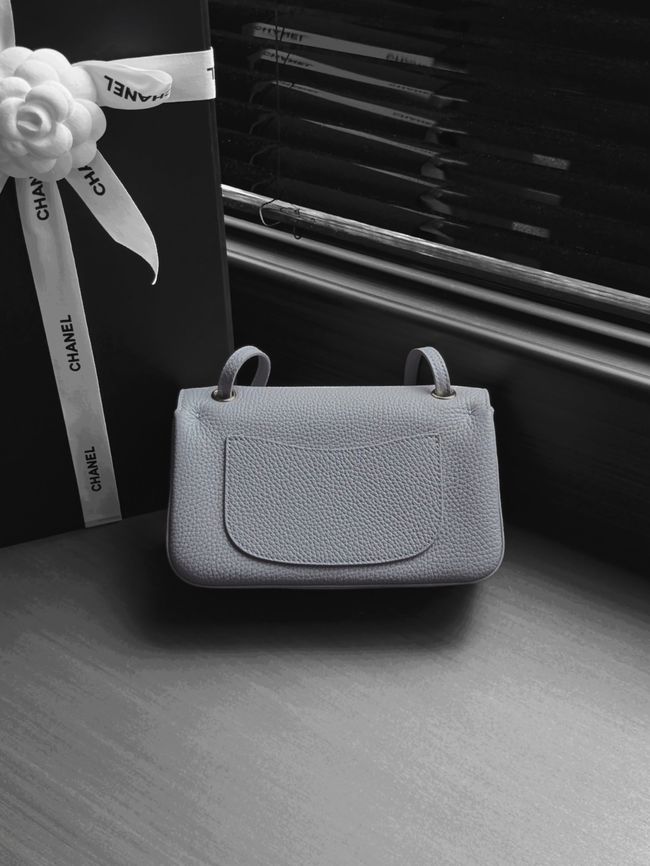 Chanel Mini Flap Bag AS6573 gray&Silver-Tone Metal