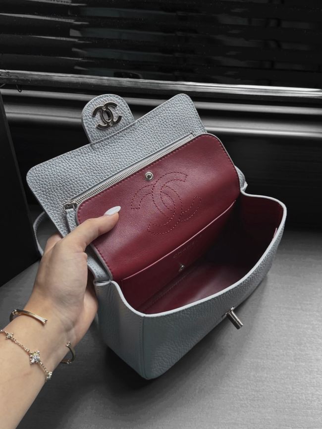 Chanel Mini Flap Bag AS6573 gray&Silver-Tone Metal