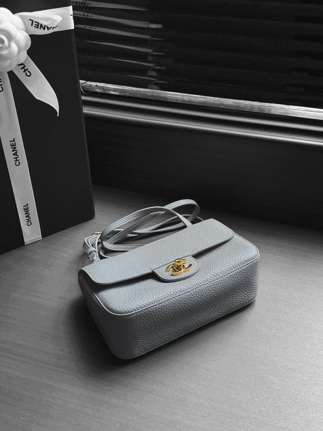 Chanel Mini Flap Bag AS6573 gray&gold-Tone Metal