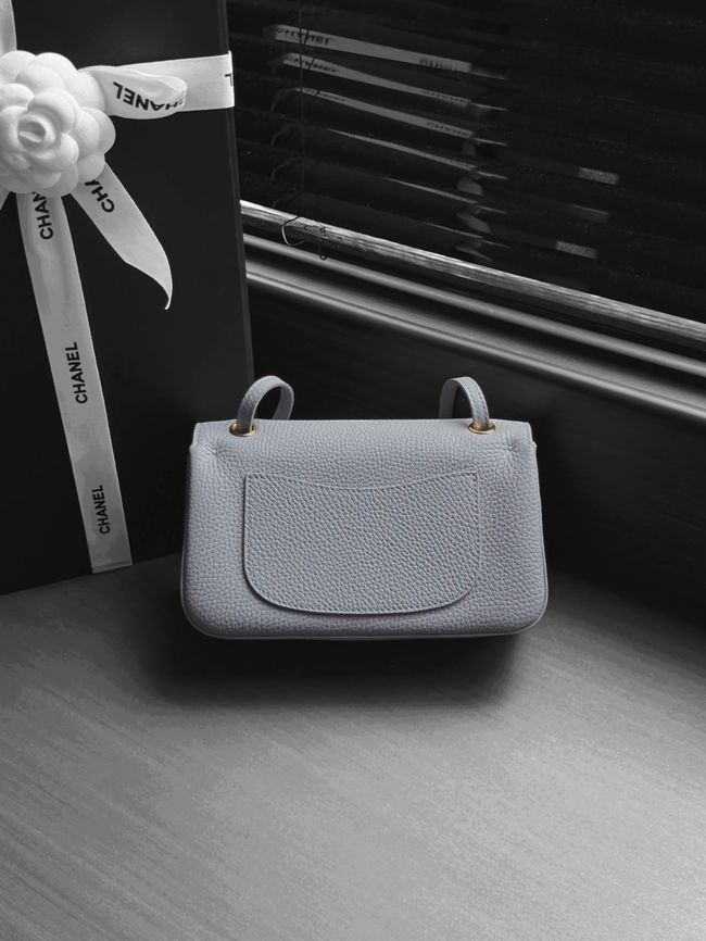 Chanel Mini Flap Bag AS6573 gray&gold-Tone Metal