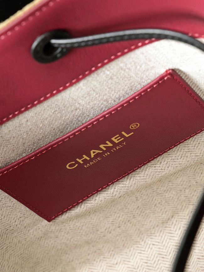 Chanel Suede Calfskin Bucket Bag AS6537 dark Beige