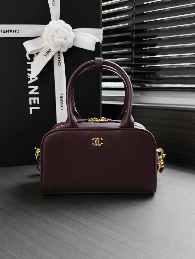 Chanel Clutch with Leather Strap AP5528 Burgundy