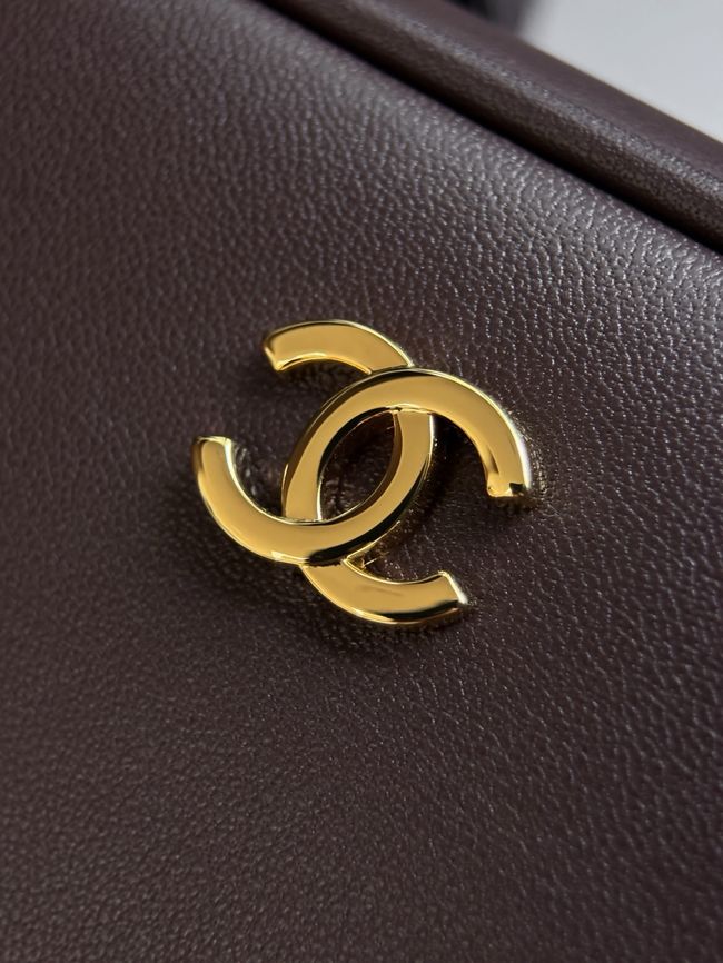 Chanel Clutch with Leather Strap AP5528 dark Coffee Chanel Clutch with Leather Strap AP5528 dark Coffee