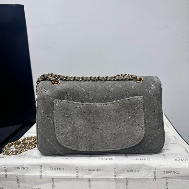 Chanel Mini Flap Bag Suede Calfskin AS6573 gray Chanel Mini Flap Bag Suede Calfskin AS6573 gray