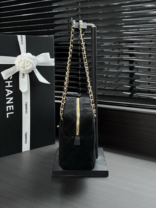 Chanel Suede Calfskin Camera Case AS6443 black
