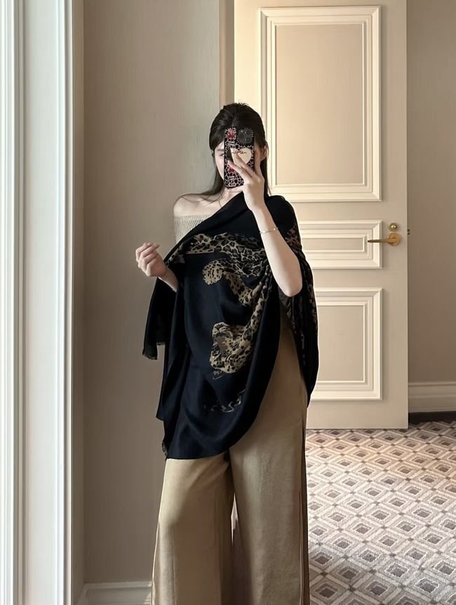 YSL Shawl Wool Silk and Cotton 873734-2