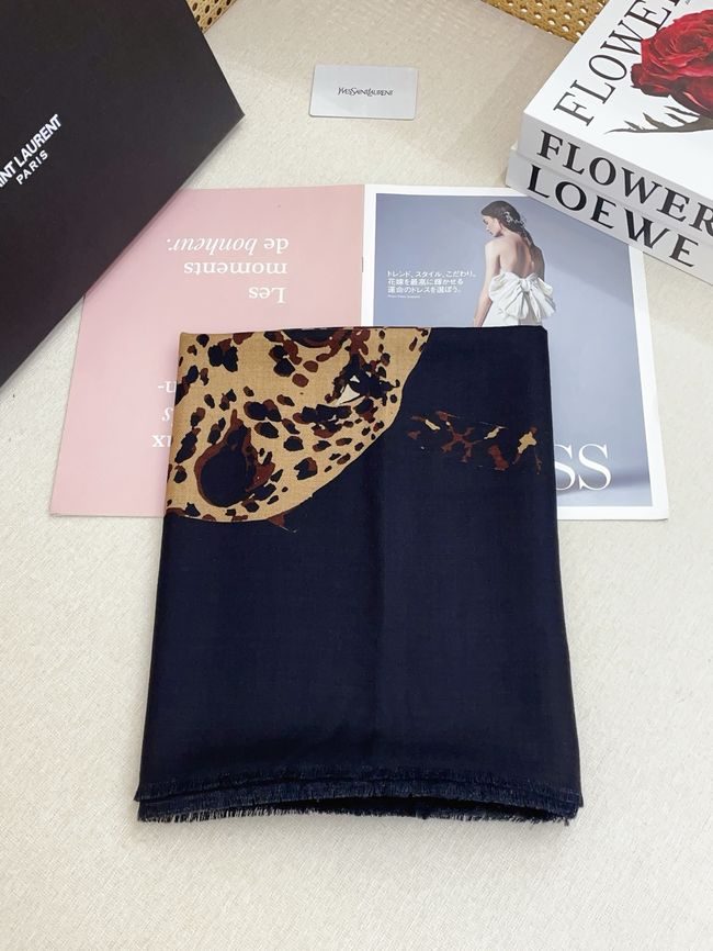 YSL Shawl Wool Silk and Cotton 873734-2
