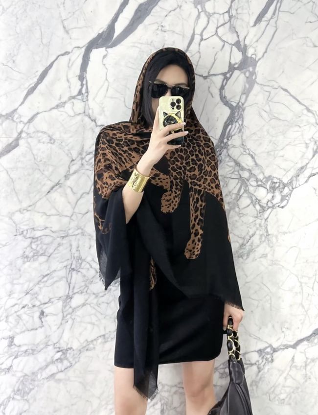 YSL Shawl Wool Silk and Cotton 873734-2
