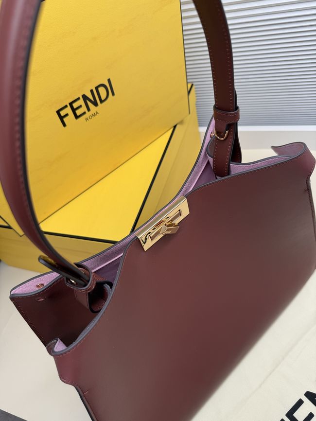 FENDI Way Large leather bag 8BN369 burgundy