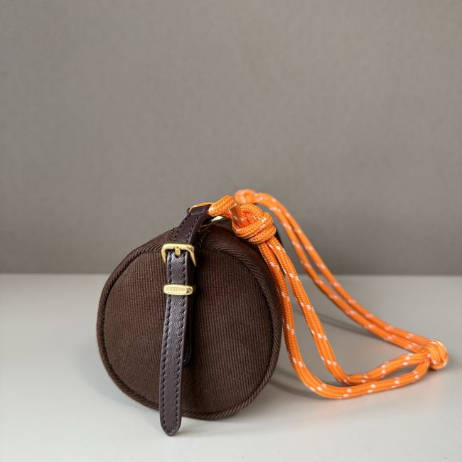MIUMIU Tote Shoulder Handbag denim 5NE851  dark brown