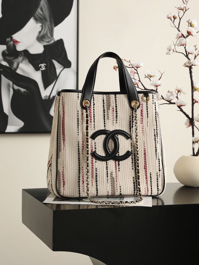 Chanel Shopping Bag AS6200 Beige & Red