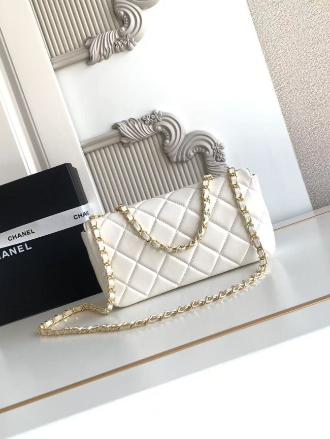 Chanel Small Flap Bag Lambskin AS6430 white Chanel Small Flap Bag Lambskin AS6430 white