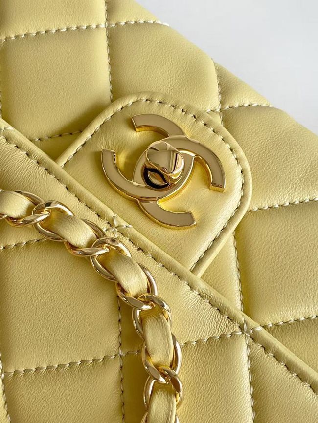 Chanel Small Flap Bag Lambskin AS6430 yellow Chanel Small Flap Bag Lambskin AS6430 yellow