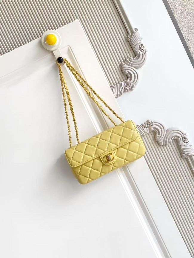Chanel Small Flap Bag Lambskin AS6430 yellow Chanel Small Flap Bag Lambskin AS6430 yellow