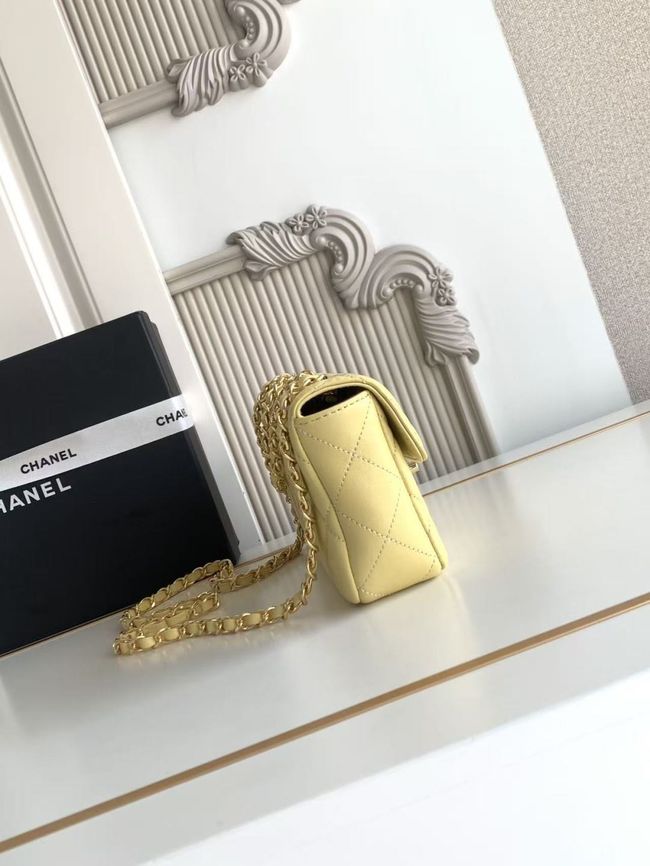 Chanel Small Flap Bag Lambskin AS6430 yellow Chanel Small Flap Bag Lambskin AS6430 yellow