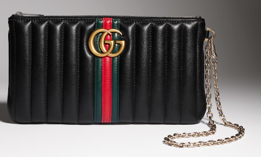 Gucci GG Marmont pouch with strap A006X2 black