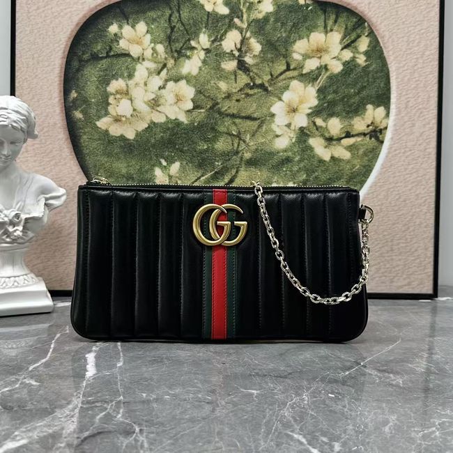 Gucci GG Marmont pouch with strap A006X2 black