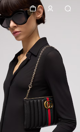 Gucci GG Marmont pouch with strap A006X2 black