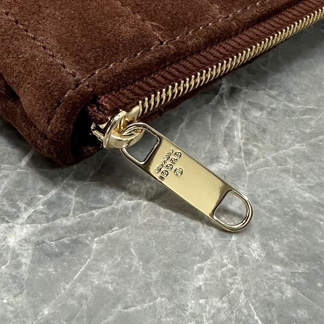 Gucci GG Marmont pouch with strap A006X2 dark brown suede