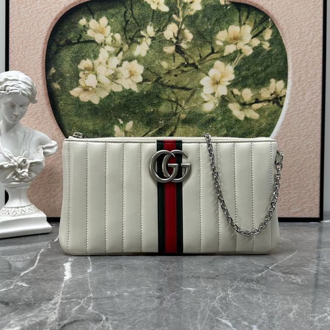 Gucci GG Marmont pouch with strap A006X2 white