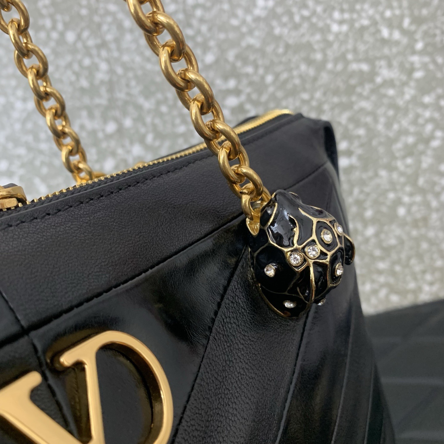VALENTINO PANTHEA lambskin bag WB0S70 black
