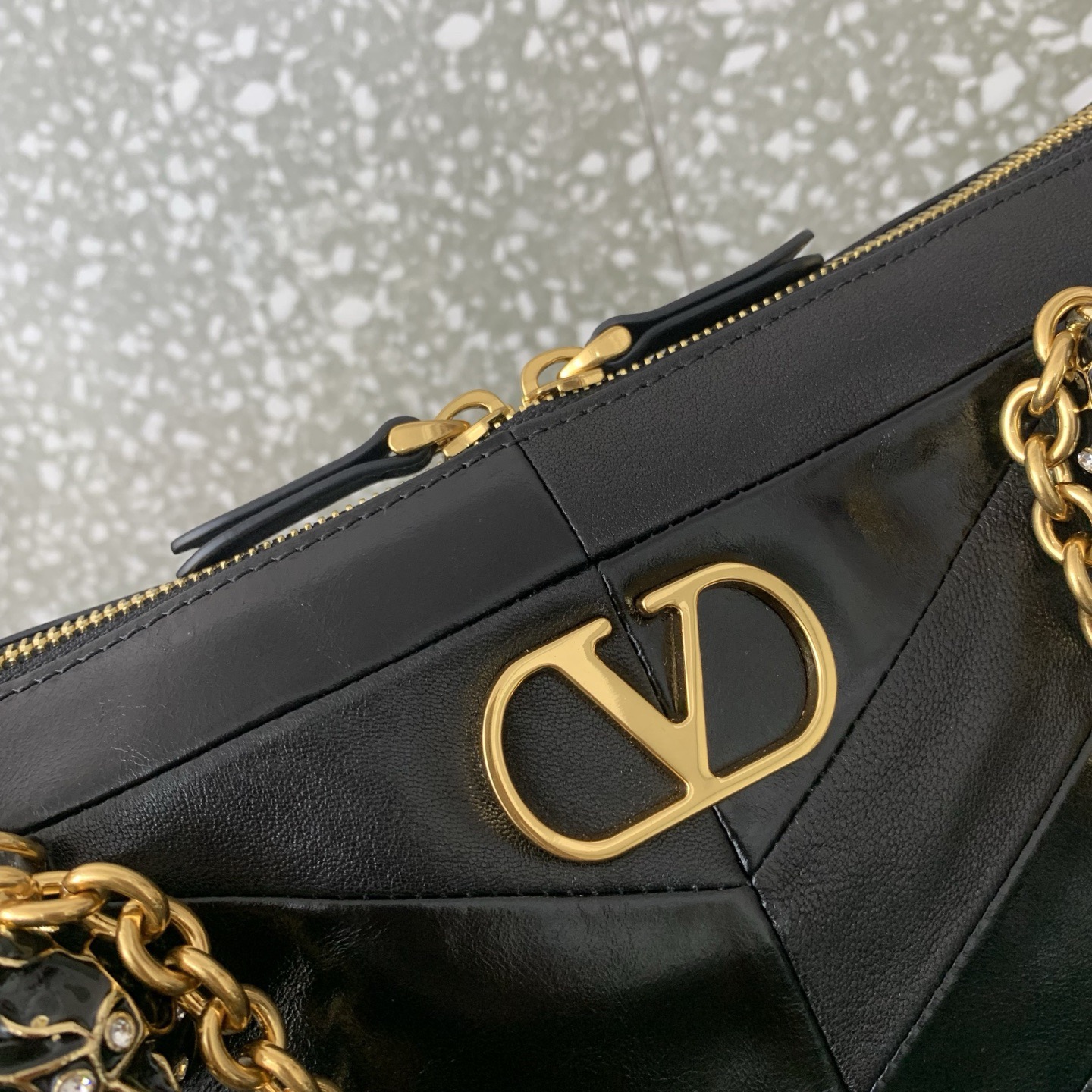 VALENTINO PANTHEA lambskin bag WB0S70 black