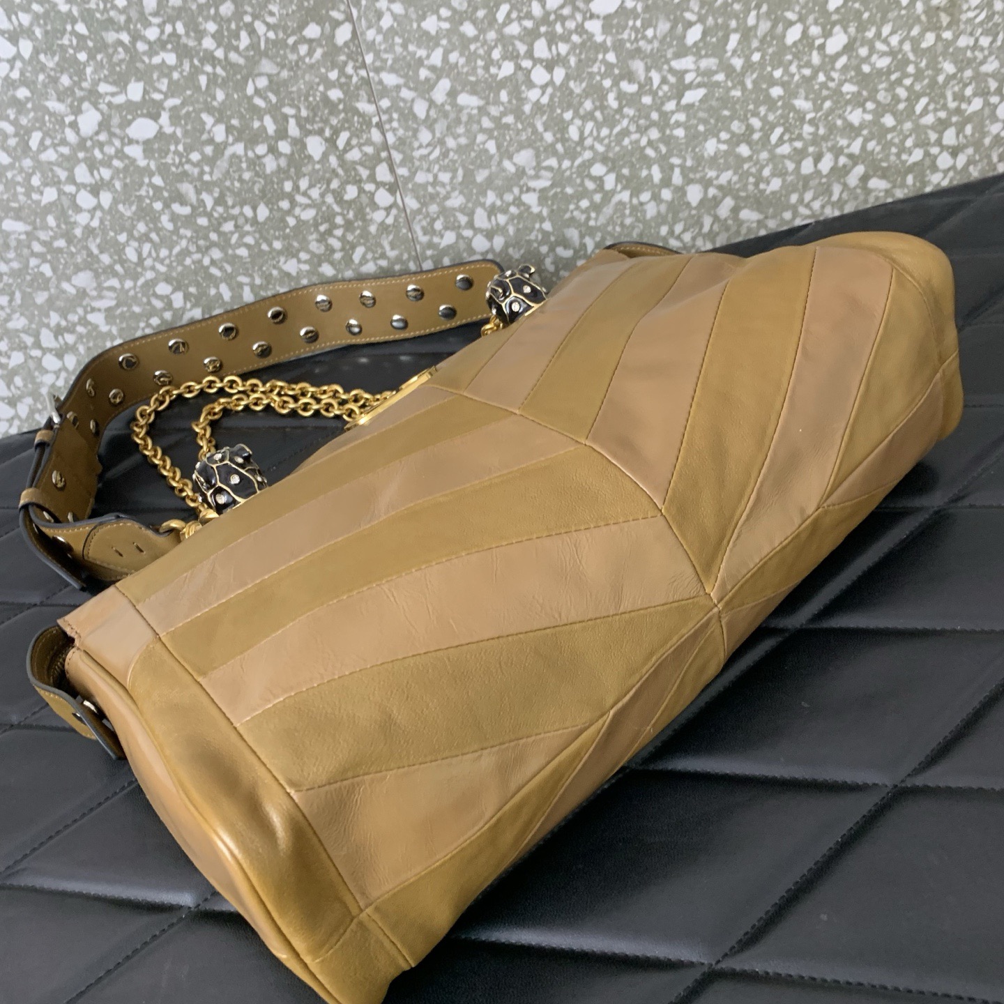 VALENTINO PANTHEA lambskin bag WB0S70 camel