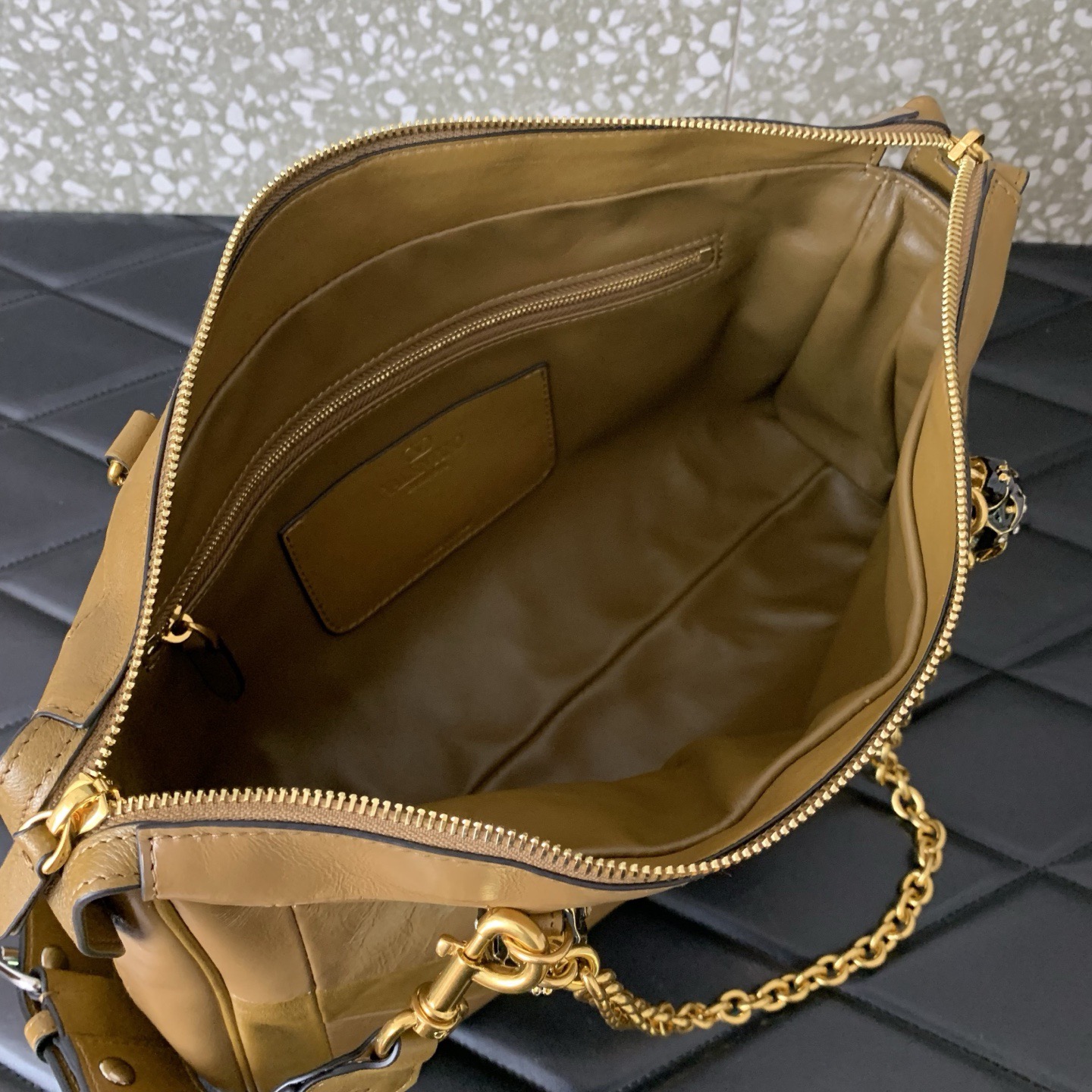 VALENTINO PANTHEA lambskin bag WB0S70 camel