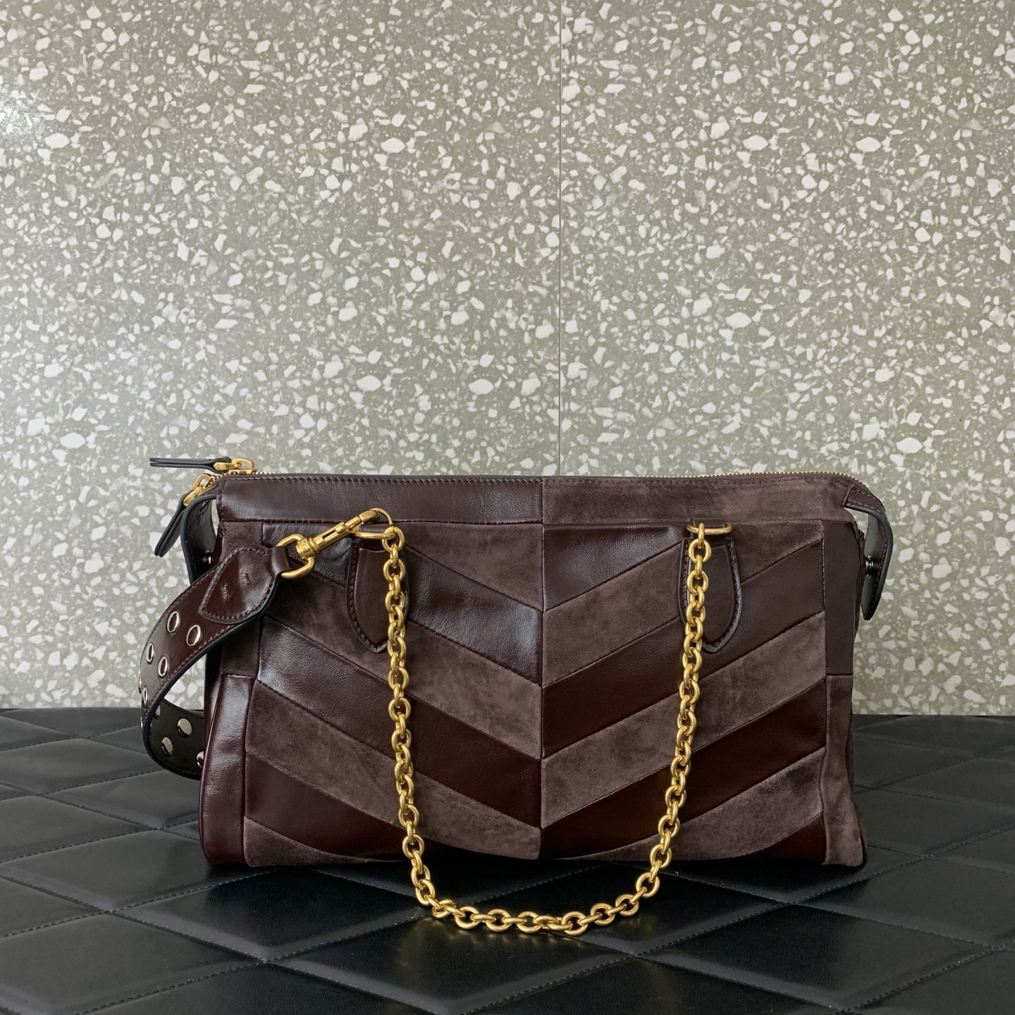 VALENTINO PANTHEA lambskin bag WB0S70 dark brown VALENTINO PANTHEA lambskin bag WB0S70 dark brown