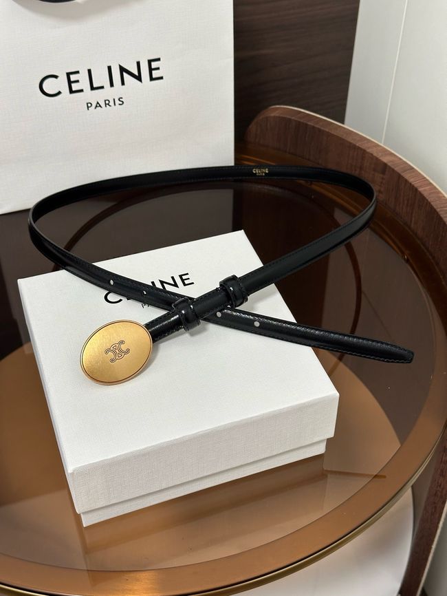 Celine Ellipse Belt 13 IN Taurillon Leather B10673 BLACK