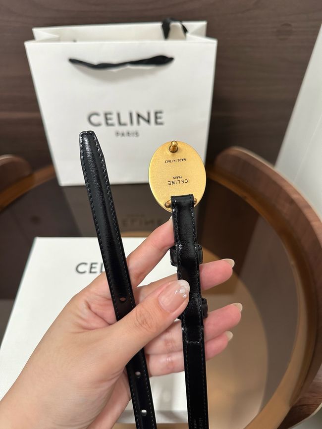 Celine Ellipse Belt 13 IN Taurillon Leather B10673 BLACK