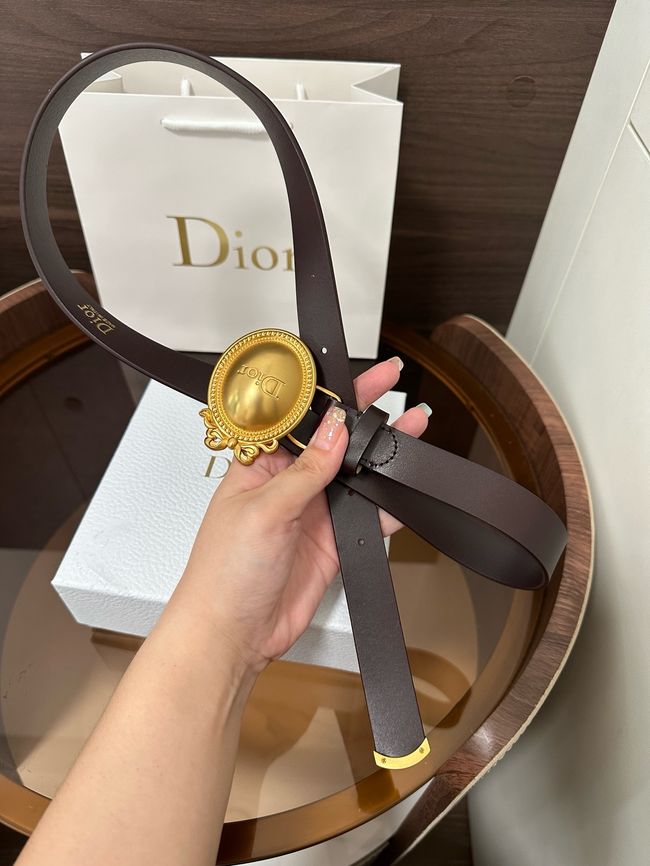 Dior Medaillon Belt Smooth Calfskin 25 MM B1022Q coffee Dior Medaillon Belt Smooth Calfskin 25 MM B1022Q coffee