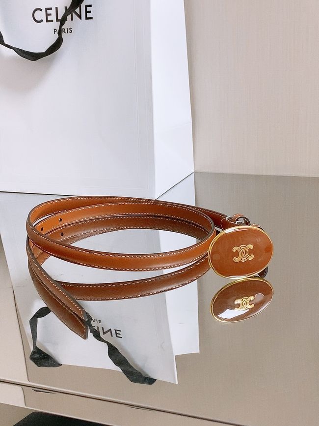 Celine ELLIPSE Belt 13 IN TAURILLON LEATHER WITH ENAMELLED BUCKLE P5706 brown Celine ELLIPSE Belt 13 IN TAURILLON LEATHER WITH ENAMELLED BUCKLE P5706 brown