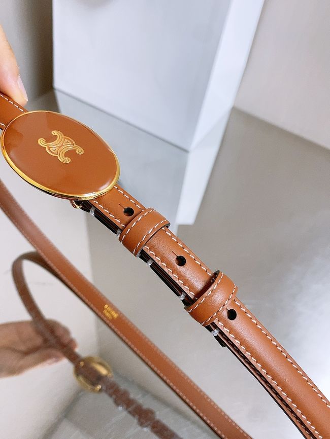 Celine ELLIPSE Belt 13 IN TAURILLON LEATHER WITH ENAMELLED BUCKLE P5706 brown Celine ELLIPSE Belt 13 IN TAURILLON LEATHER WITH ENAMELLED BUCKLE P5706 brown