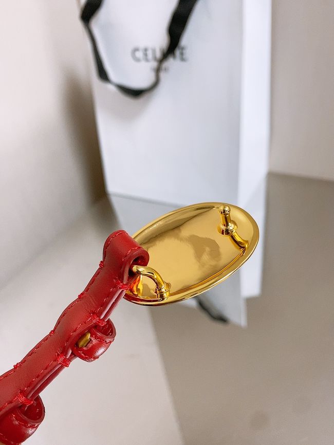 Celine ELLIPSE Belt 13 IN TAURILLON LEATHER WITH ENAMELLED BUCKLE P5706 red Celine ELLIPSE Belt 13 IN TAURILLON LEATHER WITH ENAMELLED BUCKLE P5706 red