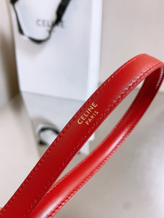 Celine ELLIPSE Belt 13 IN TAURILLON LEATHER WITH ENAMELLED BUCKLE P5706 red Celine ELLIPSE Belt 13 IN TAURILLON LEATHER WITH ENAMELLED BUCKLE P5706 red