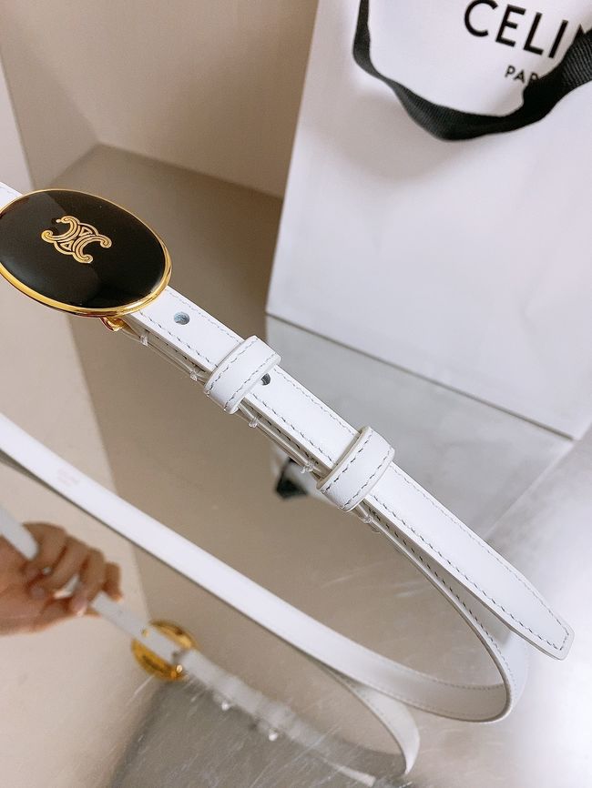 Celine ELLIPSE Belt 13 IN TAURILLON LEATHER WITH ENAMELLED BUCKLE P5706 white Celine ELLIPSE Belt 13 IN TAURILLON LEATHER WITH ENAMELLED BUCKLE P5706 white