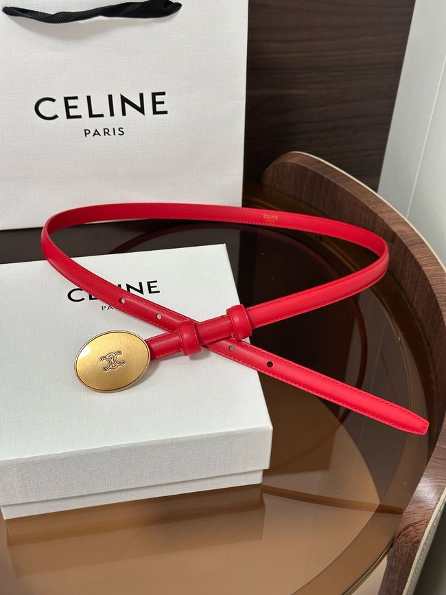 Celine Ellipse Belt 13 IN Taurillon Leather 10673 red Celine Ellipse Belt 13 IN Taurillon Leather 10673 red