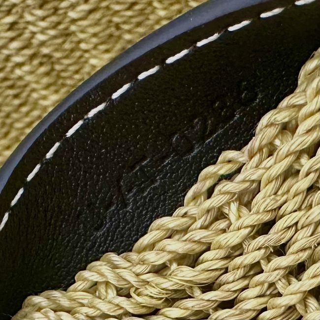 CELINE CLASSIC PANIER MINI BRAIDED TRIOMPHE in RAFFIA and CALFSKIN L10466 TAN