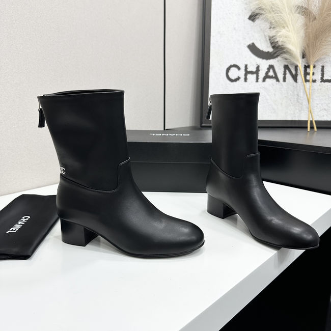Chanel Mid-Calf Boots Shiny Calfskin 95410-4