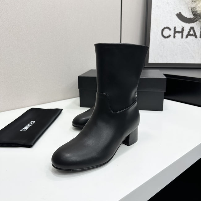 Chanel Mid-Calf Boots Shiny Calfskin 95410-4